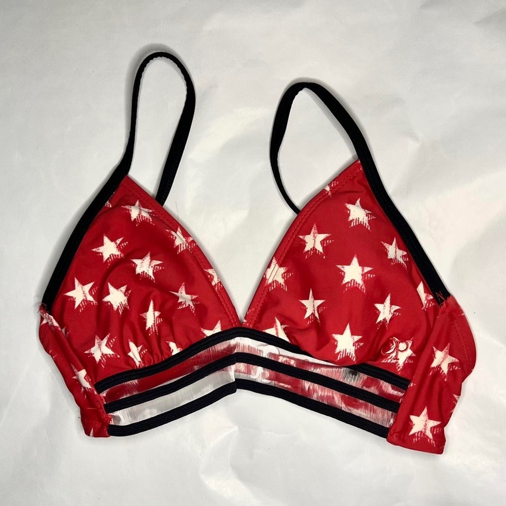Stars red swimsuit top